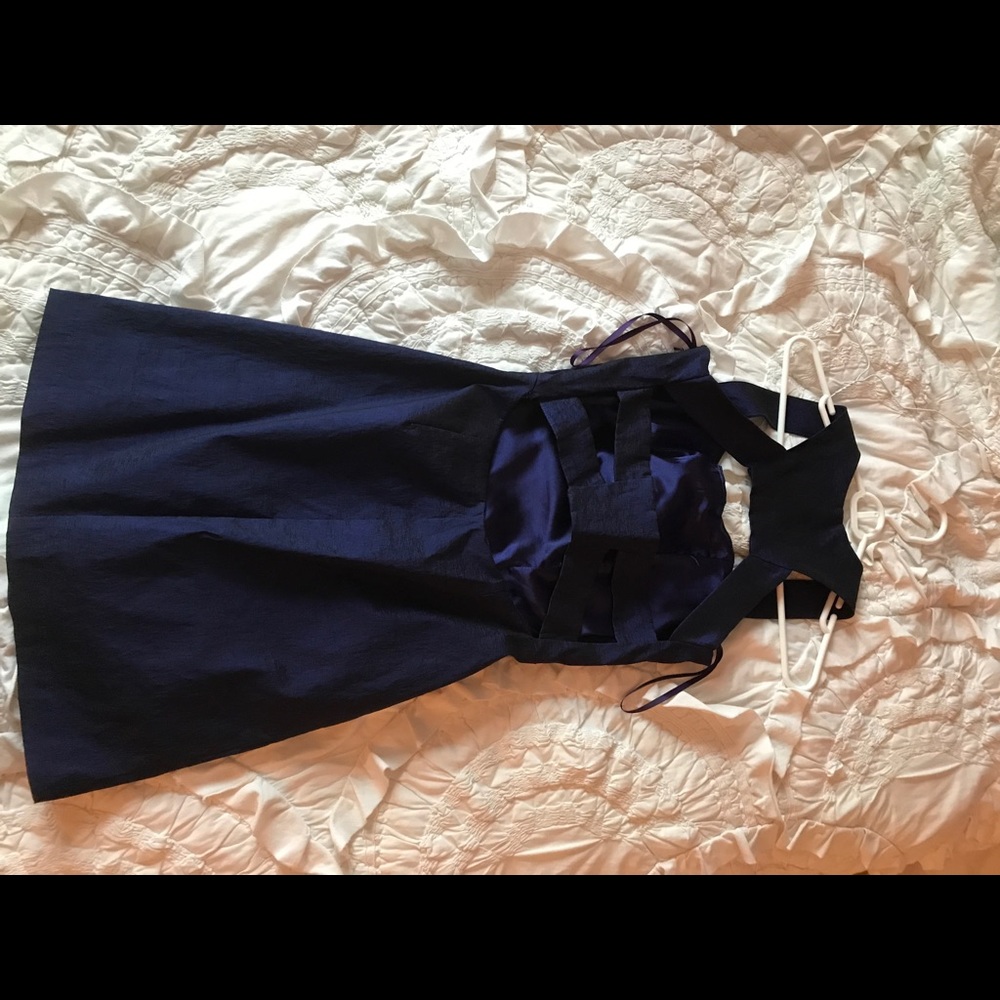 Navy Formal Bodycon Dress with Cute Back! - Picture 2 of 2