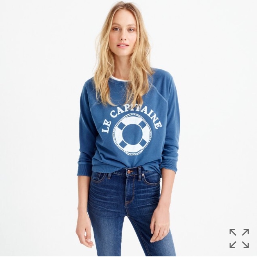 J Crew "Le Capitaine" garment-dyed sweatshirt XXS