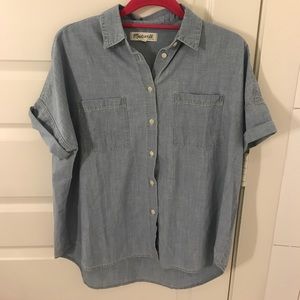 Denim button down top