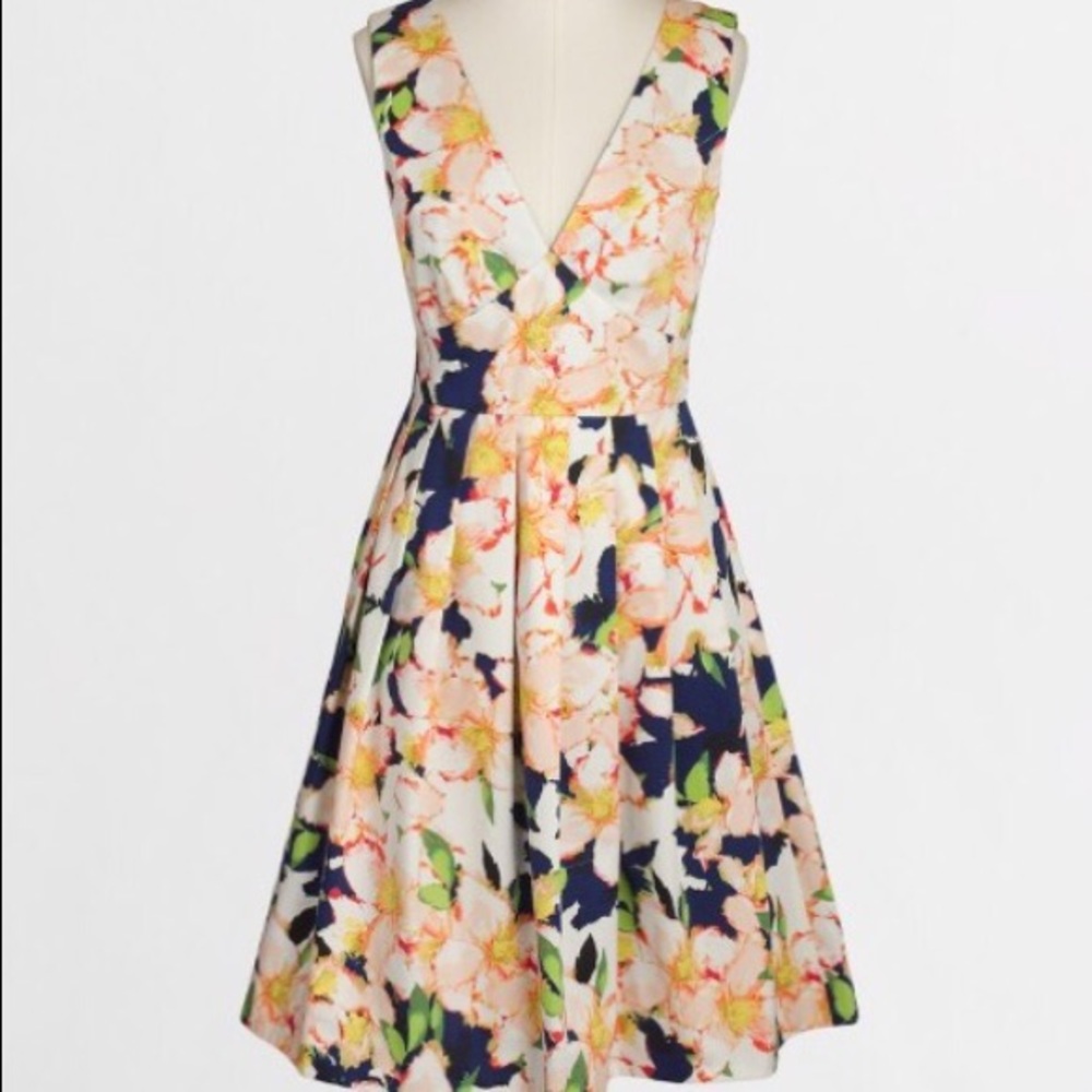 J Crew- Sateen V-neck dress in floral