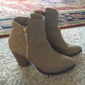Tan/nude booties. Size 8.5. 3 inch heels.