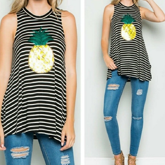 ❣Be A Pineapple Sequin Tank Top❣ - Picture 4 of 5
