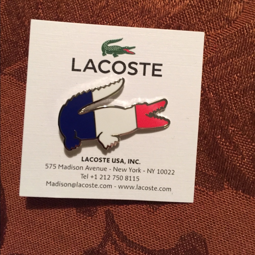 Lacoste red, white and blue pin!