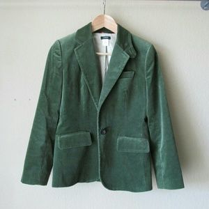 J.Crew Velvet Green Velvet Blazer Jacket Coat