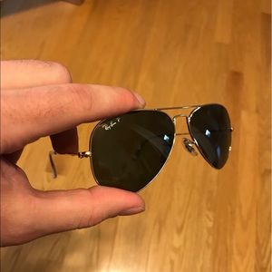RayBan dark green & gold frame polarized lenses