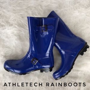 🆕 Athletech Blue Rubber Rainboots Rain Boots 8