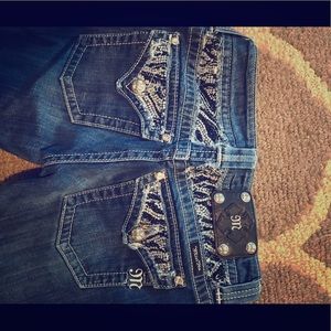 Miss Me zebra dark wash jeans