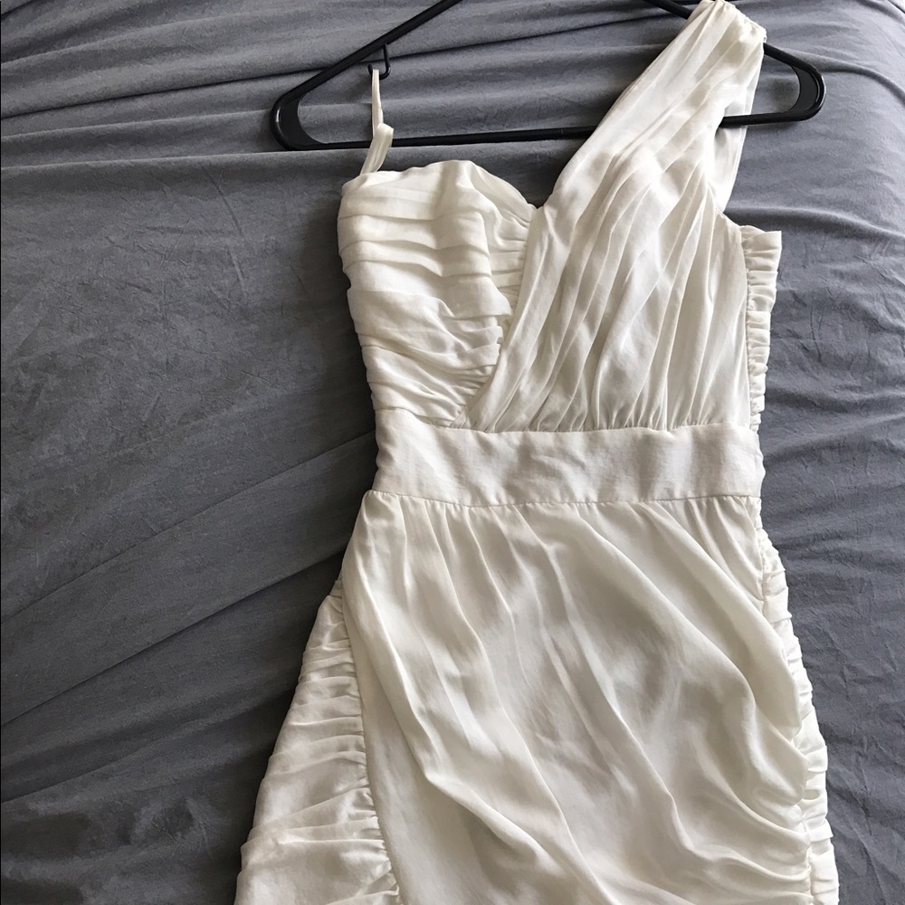 H&M White Dress Half Shoulder