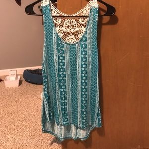 Lace back tank top