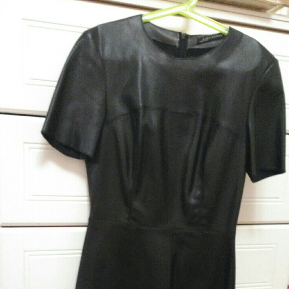 Zara Black Faux Leather Dress