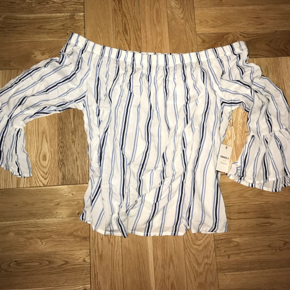 Forever 21 off the shoulder stripped shirt