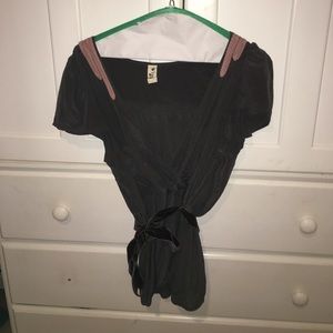 Anthropologie floreat tunic with velvet sash