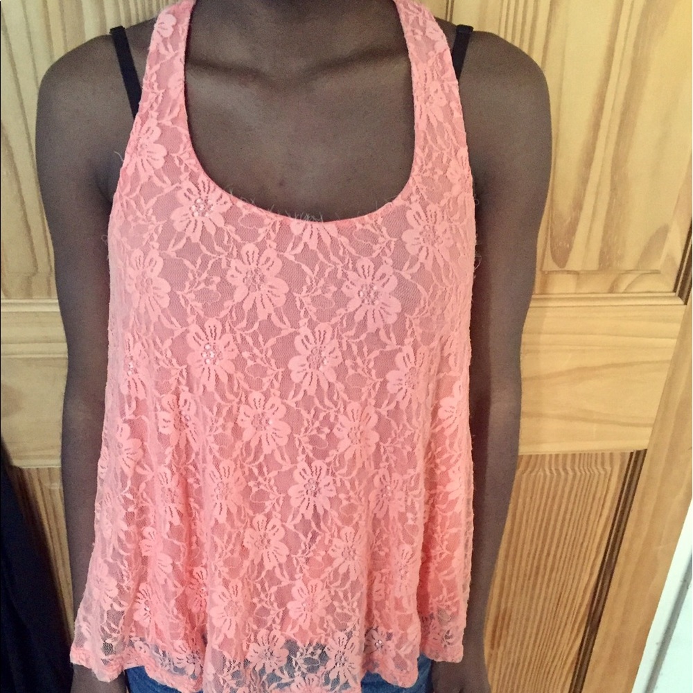 🎉HP🎉Forever 21 Orange Lace Tank Size Small