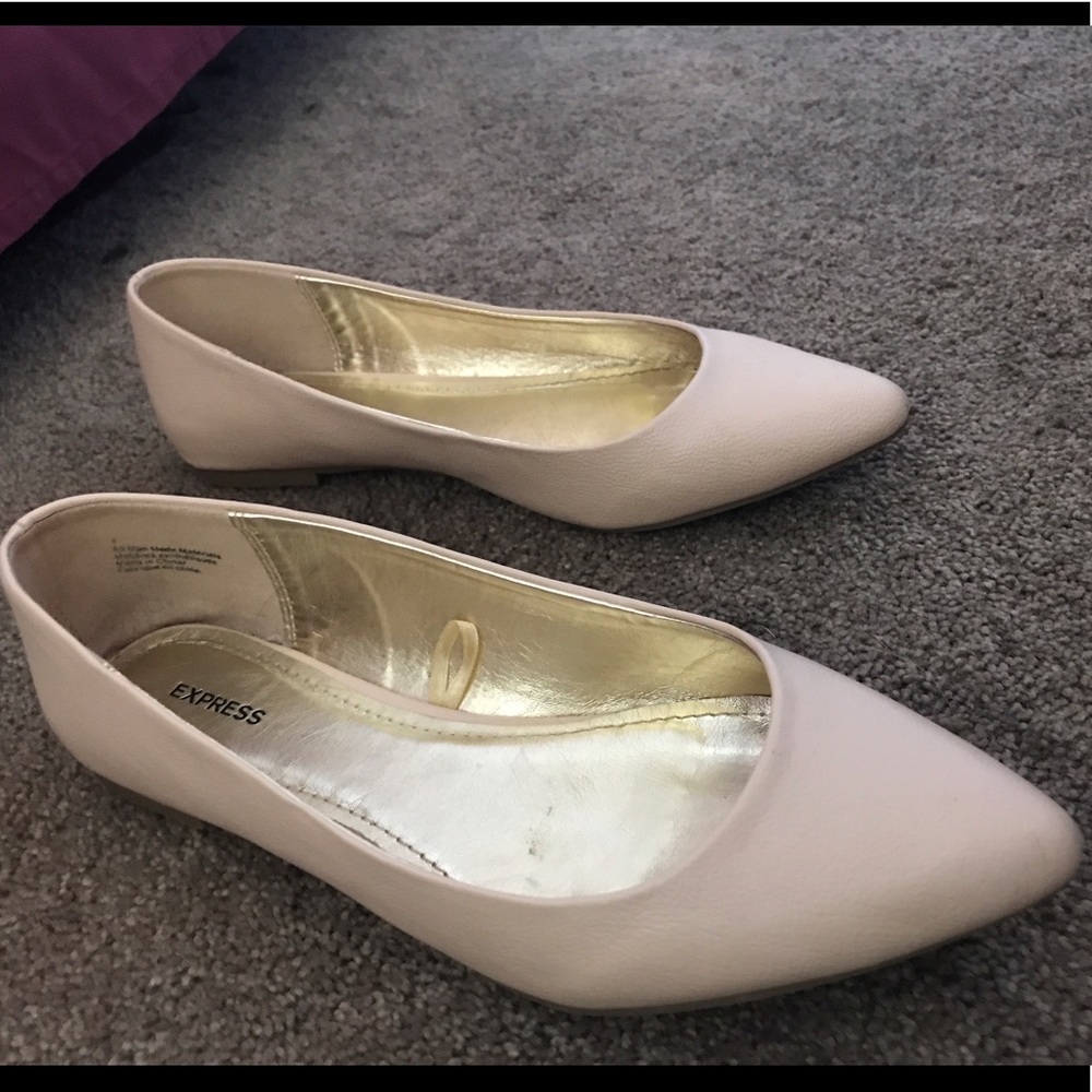 Express Nude Pointed Toe Flats