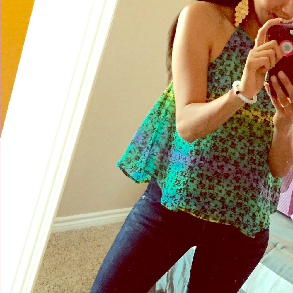 Flirty. Fun. Brightly colored Halter neck top