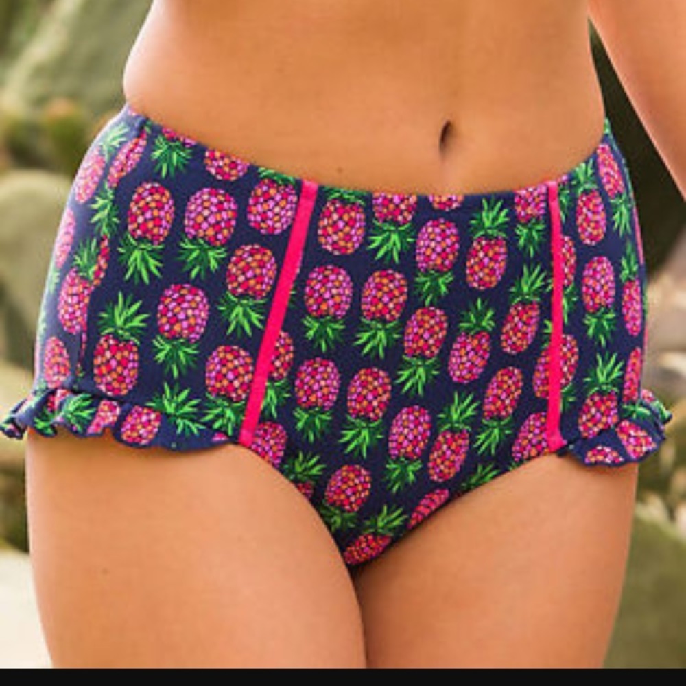 Poir Moi Pineapple High Rise Bikini Bottoms