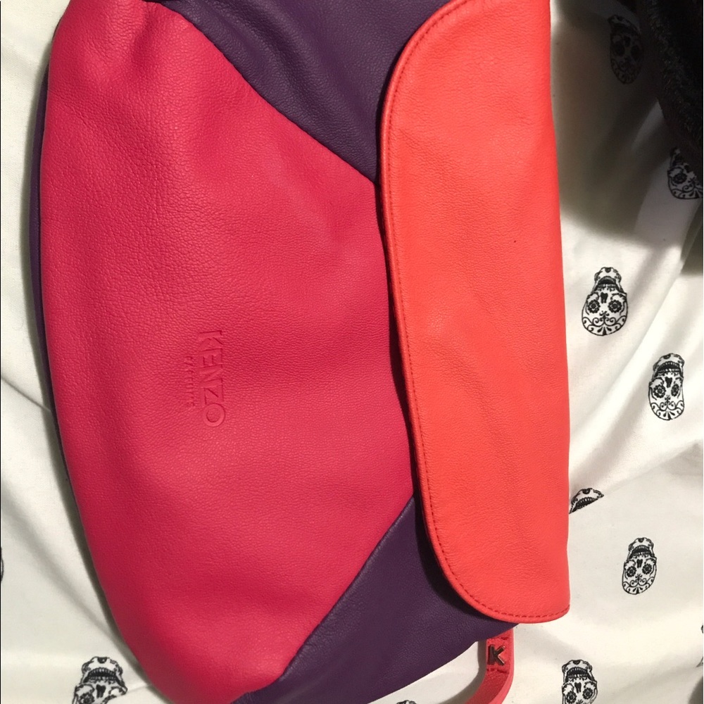 Kenzo Colorblock Soft Leather Clutch