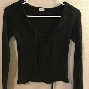 Lack lace up brandy tee