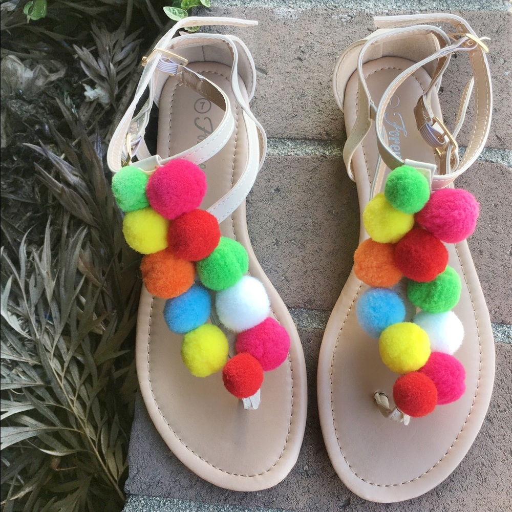 Bohemian Pom Pom sandals