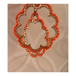 Orange beaded earrings