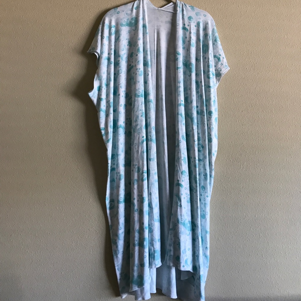 Mint and White Knit Kimono