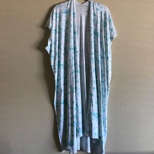 Mint and White Knit Kimono