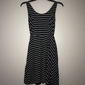 Striped black and white dress