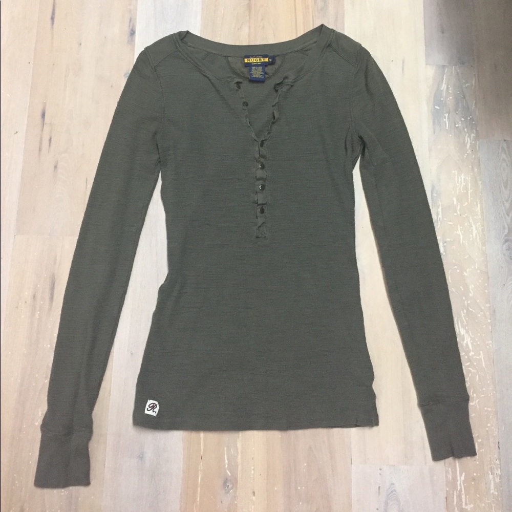 Rugby by Ralph Lauren Olive Knit Henley size Small