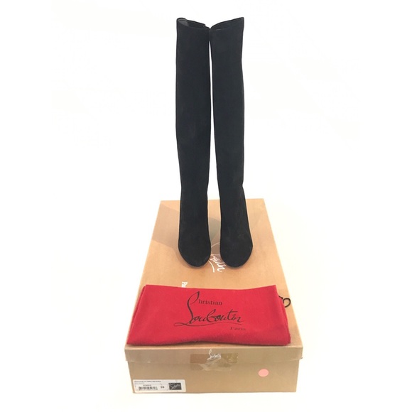 Christian Louboutin Armurabotta 120 Black Napa Over Knee  Christian Louboutin knee high boots