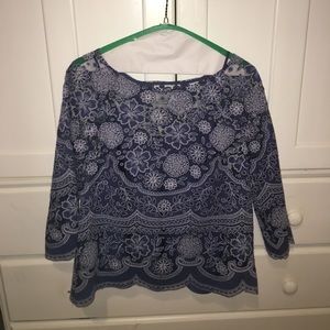 HD IN PARIS blue floral tunic us size 8