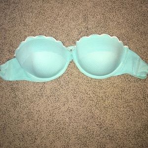 Mint strapless bikini top