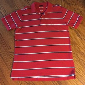 Men's Nautical red striped polo shirt size medium