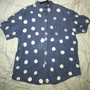 Men's Denim shirt with bleach pattern