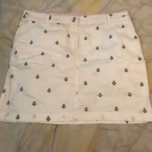 British Khaki Nautical Anchor White Skirt