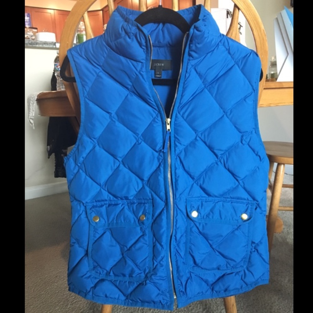 J. Crew Royal Blue Down Puffer Vest