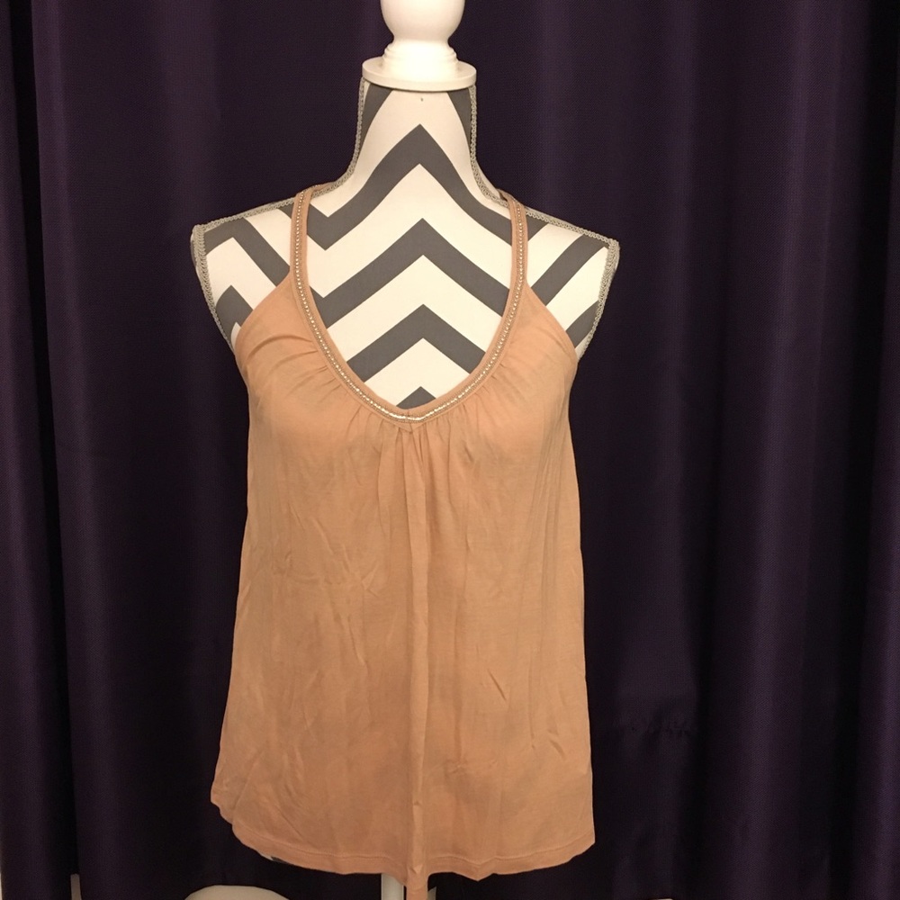 🎈H&M Sequin Pale Pink Top Tank Top size XS