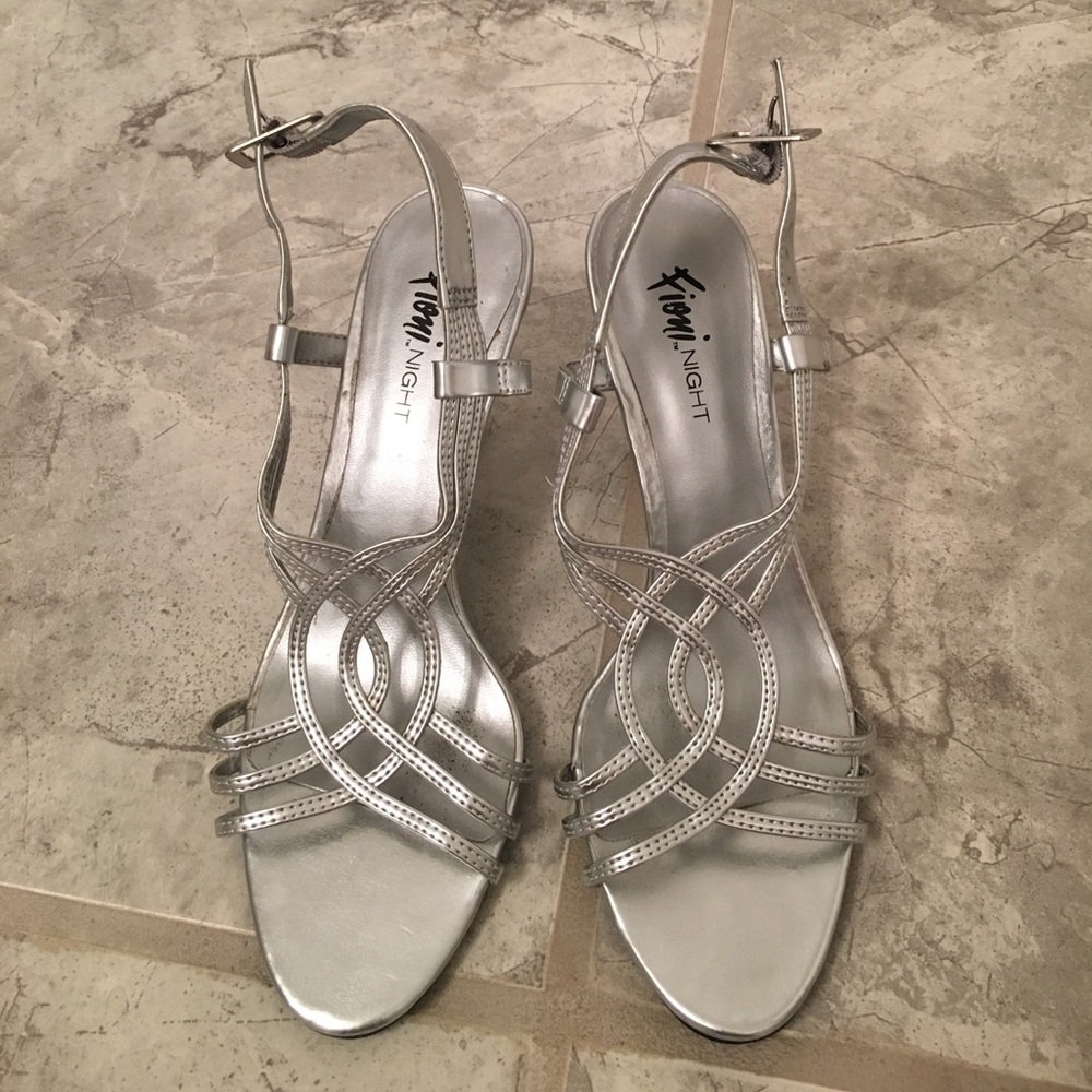 Strappy silver heels