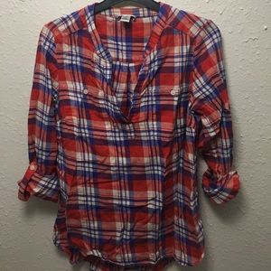 Colorful button up flannel  💘