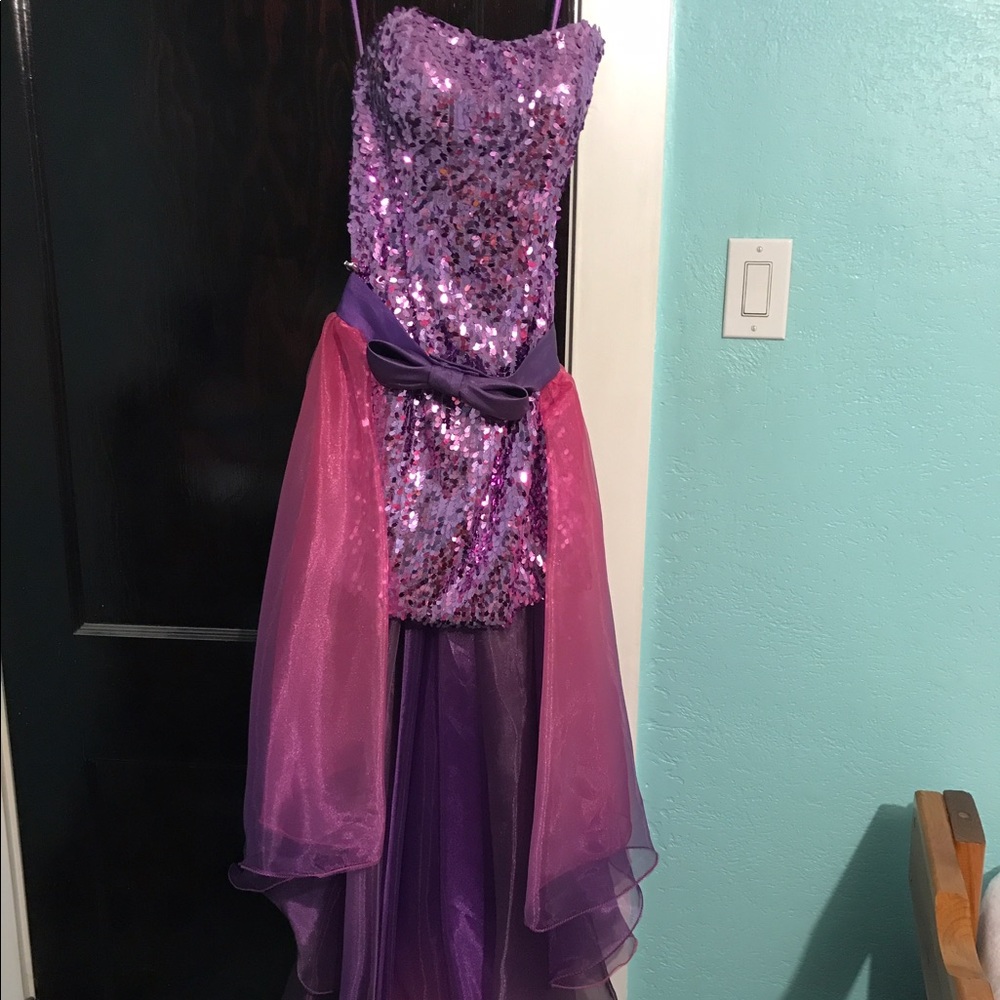 Two piece sequin jovani homecoming dress - Picture 7 of 7