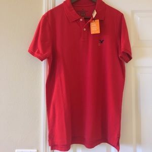 Men's red polo