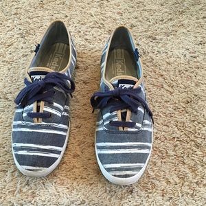 Blue white striped Keds Sz 8.5