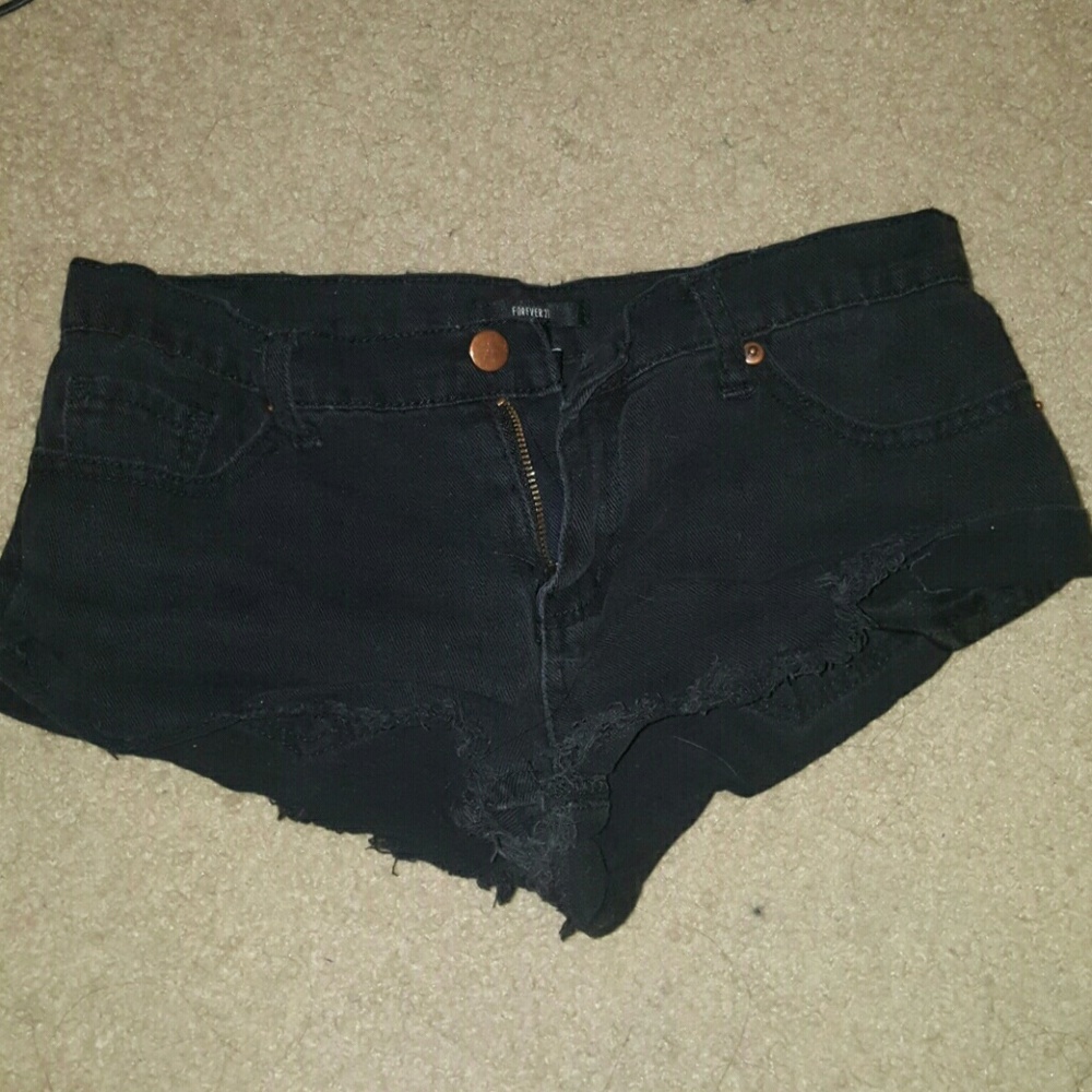 Black booty shorts