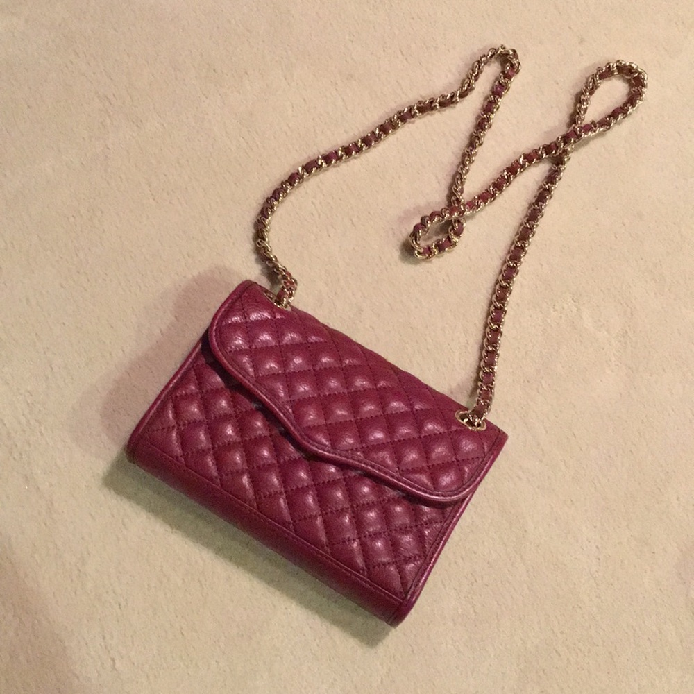 Rebecca minkoff burgandy quilted cross body bag