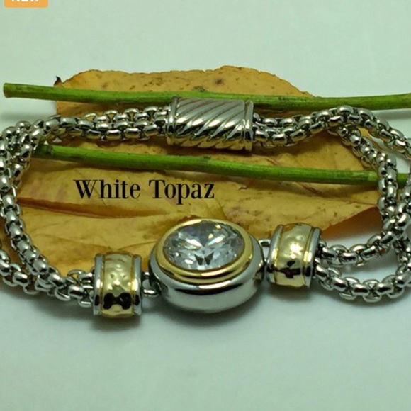 Jewelry - 18k White & Yellow Gold Plated Magnetic  Bracelet