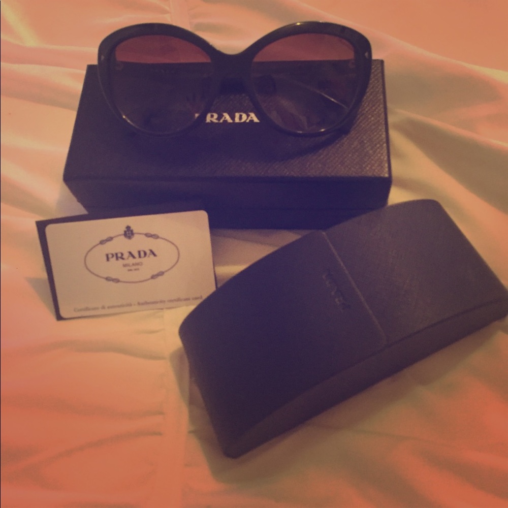 Prada black ombré lens cat eye sunglasses