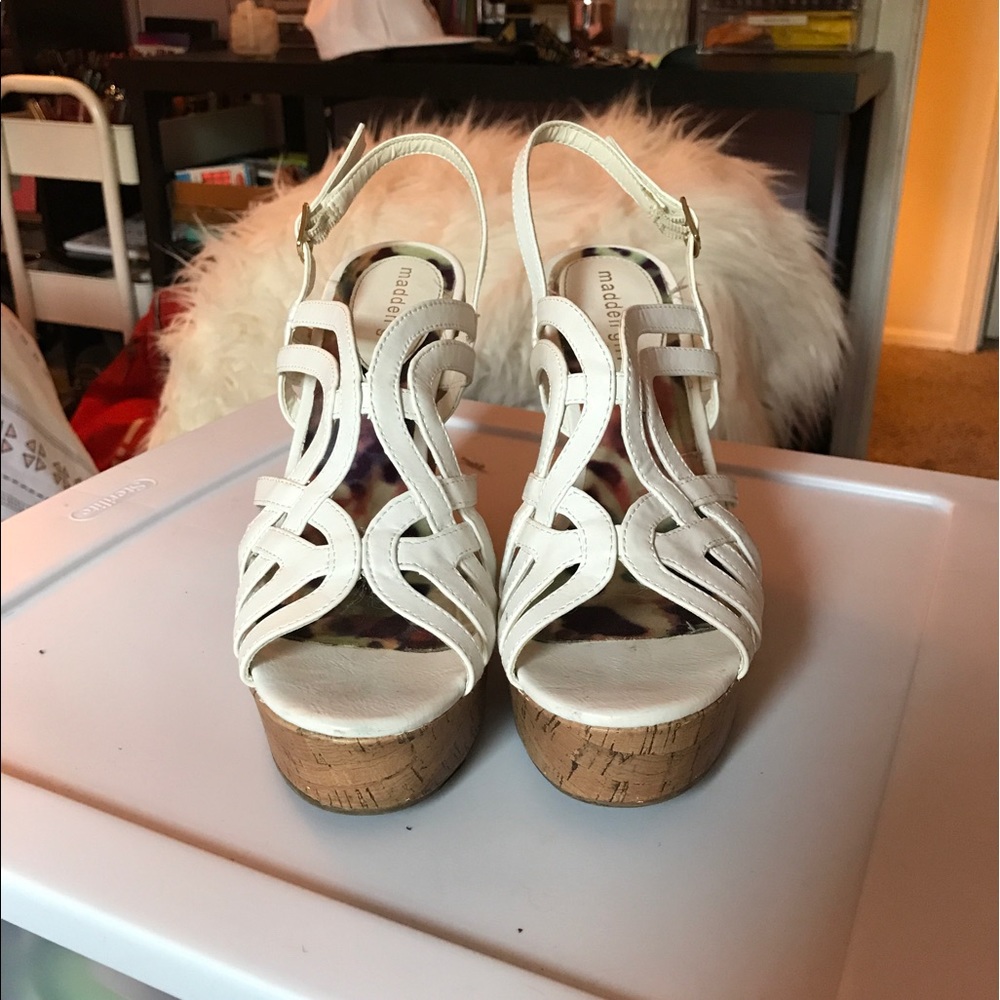 White Madden Girl Sandal Heels