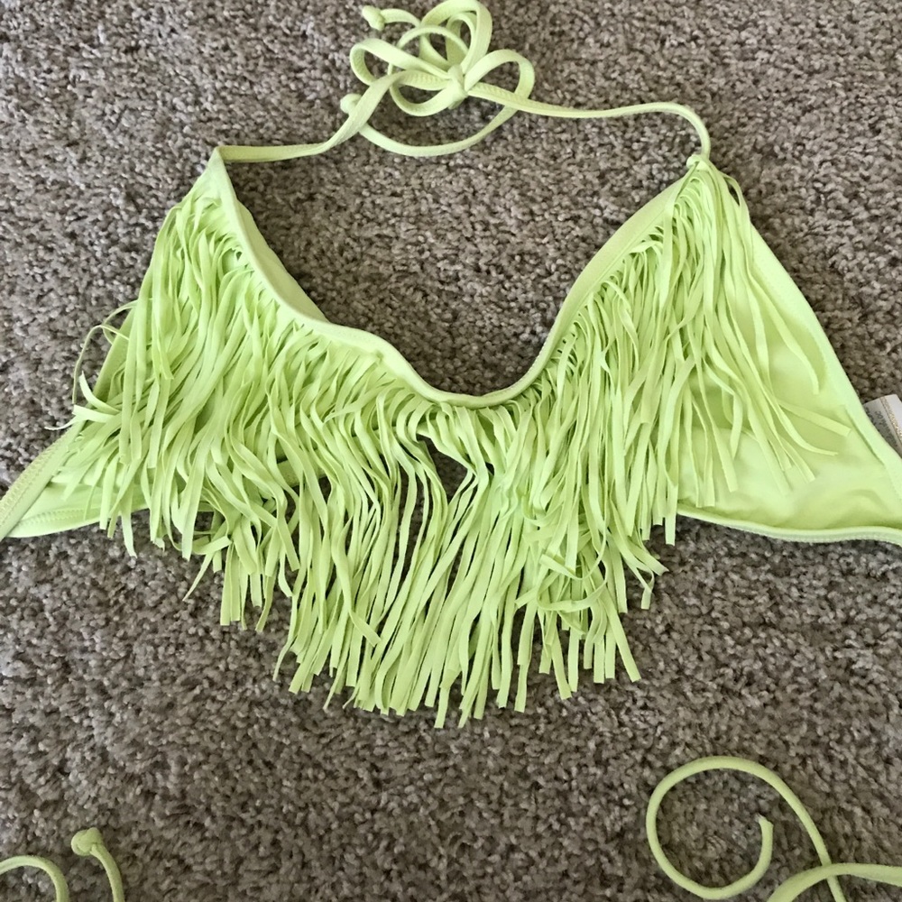 L Space fringe bikini top