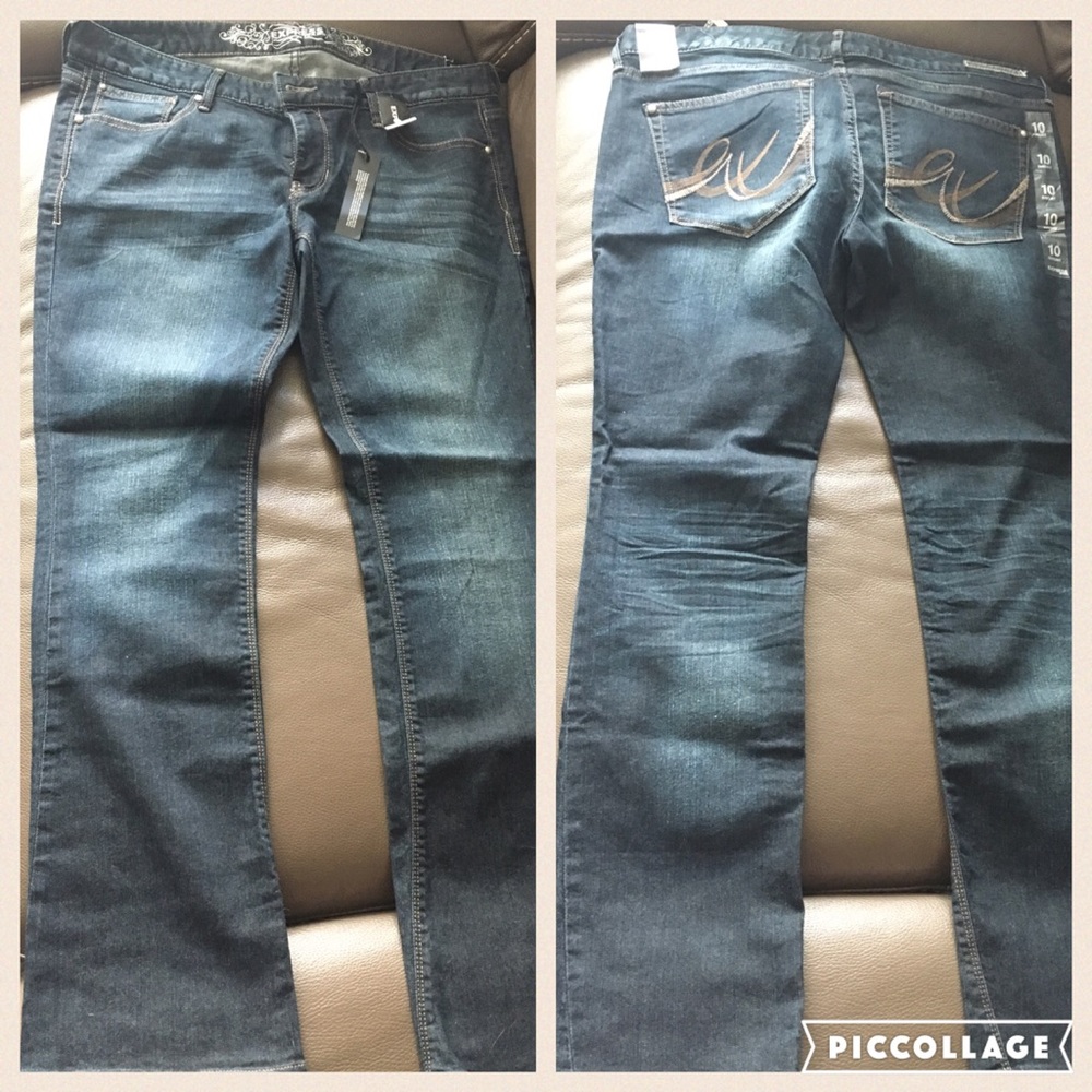 NWT Express Zelda "Barely Boot" Dark Wash Jeans