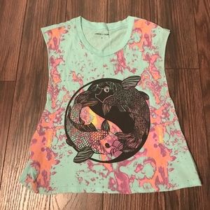 Silence + noise fish ying yang muscle tank, Small