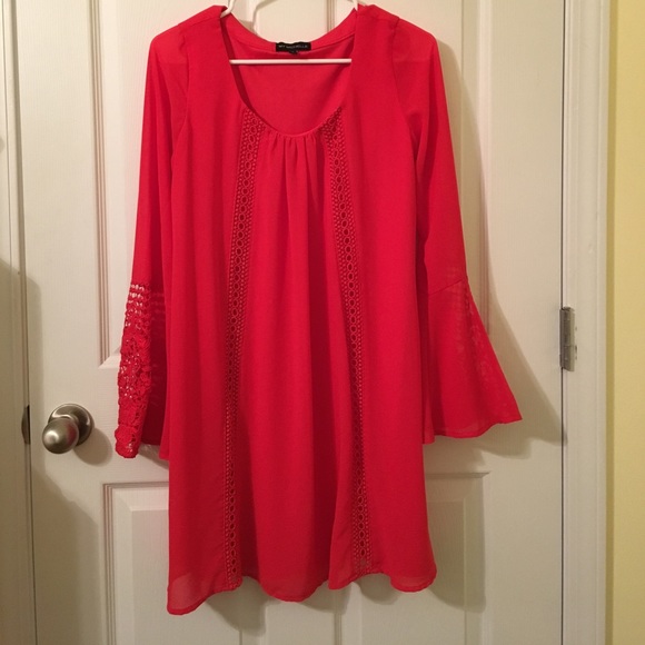 💋 Red Lace Dress 😍 - Picture 1 of 3